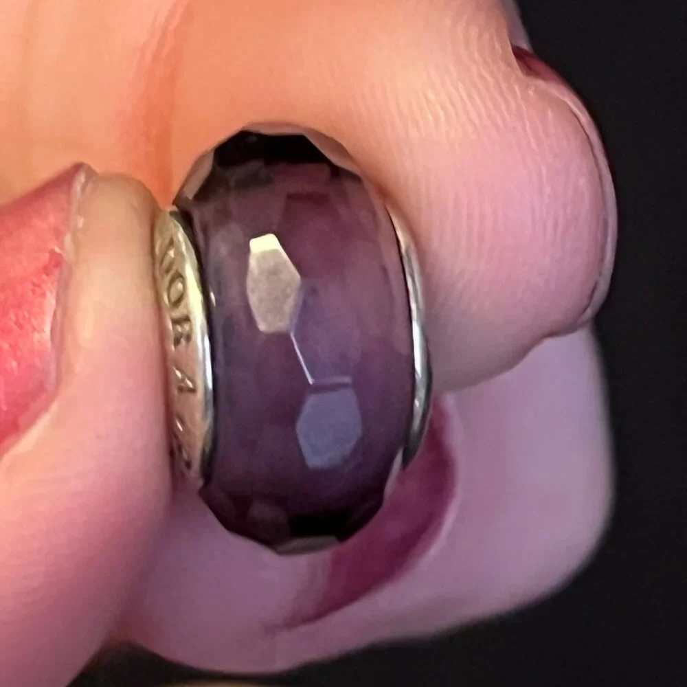 Pandora Purple Fascinating Faceted Murano Glass Charm - Picture 1 of 5
